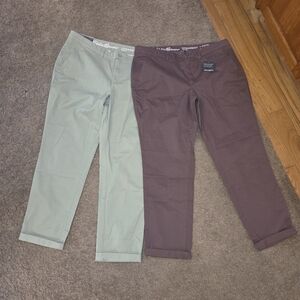 2 pairs of new Eddie Bauer Women's size 16 Legend Wash boyfriend Pants